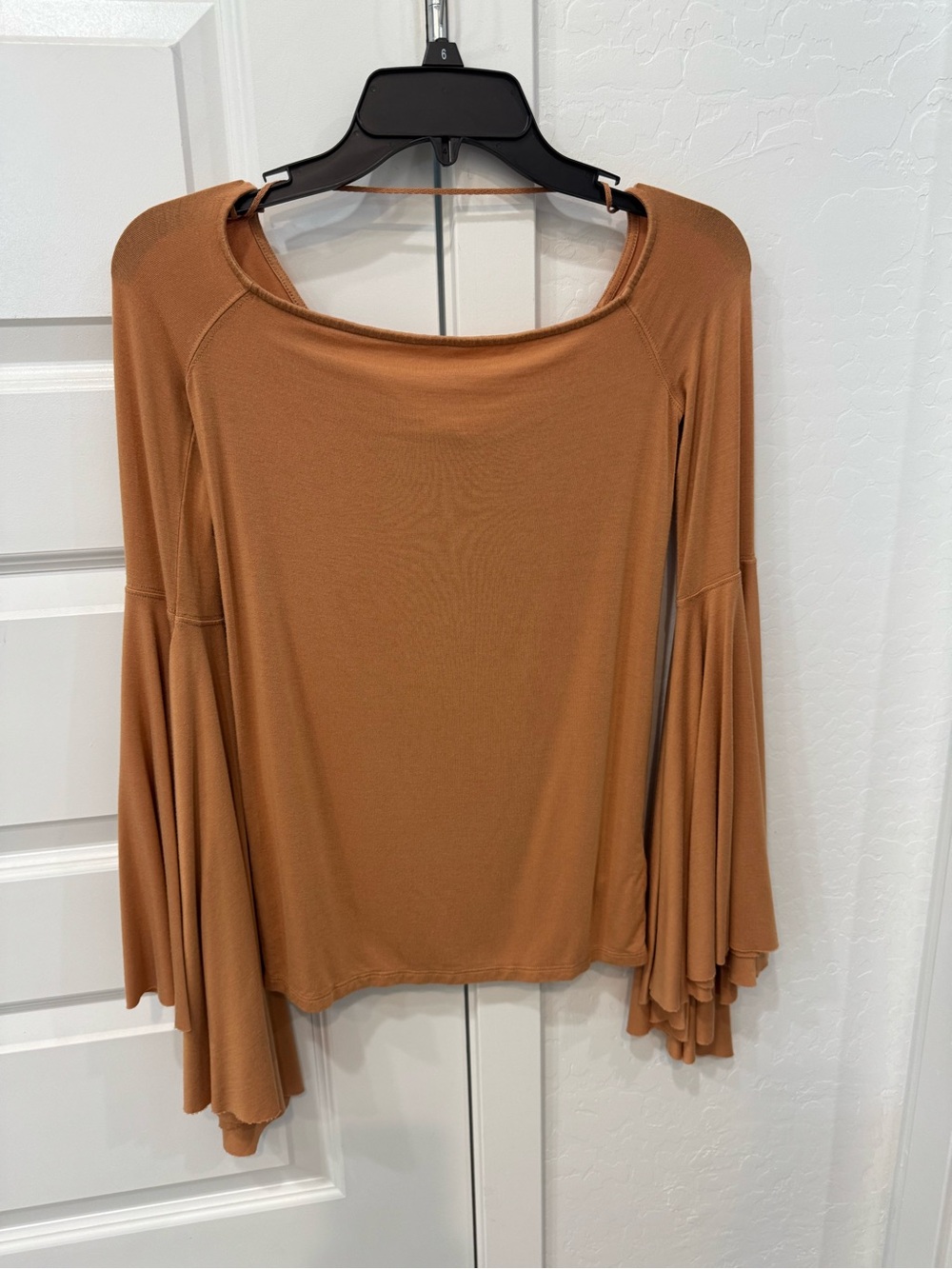 FREE PEOPLE Womens Rust Bell Sleeve Top